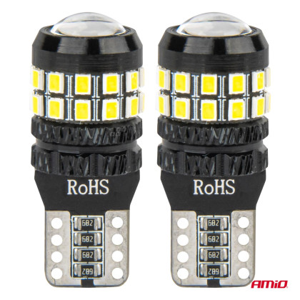 LED žárovky CANBUS T10 W5W 27SMD 2016 White 12V/24V AMIO-04258