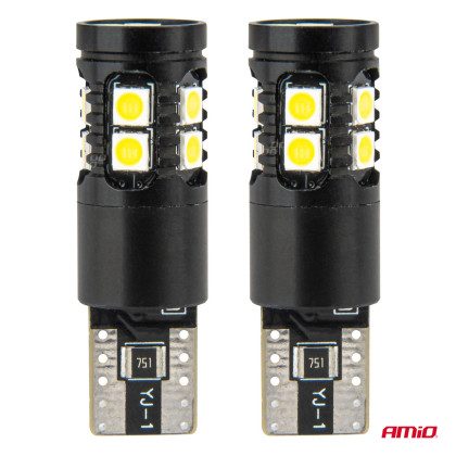 LED žárovky CANBUS T10 W5W 13SMD 3030 White 12V/24V AMiO-04259