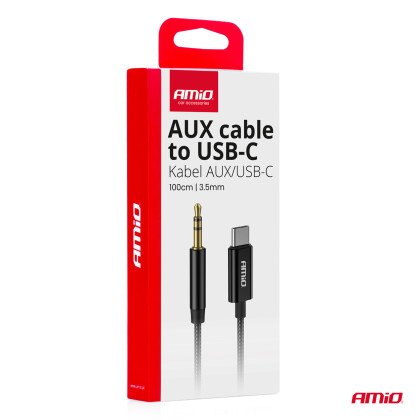 Kabel USB-C na TYP AUX Mini Jack 3,5mm 1m AMiO-04294