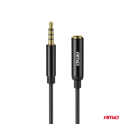 Prodlužovací kabel AUX Mini Jack 3,5 mm samec na 3,5 mm samice 2 m AMiO-04296