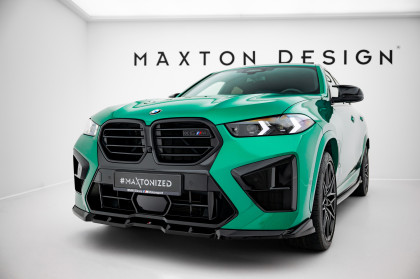 Spojler pod nárazník lipa V.1 BMW X6 M F96 Facelift černý lesklý plast