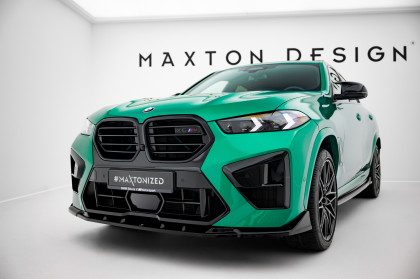 Spojler pod nárazník lipa V.2 BMW X6 M F96 Facelift černý lesklý plast