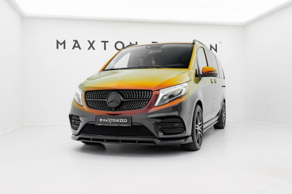 Spojler pod nárazník lipa V.6 Mercedes-Benz V-Class AMG-Line W447 Facelift černý lesklý plast