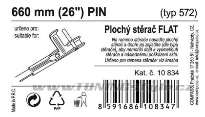 Stěrač FLAT BULK (PIN) 26"/660mm