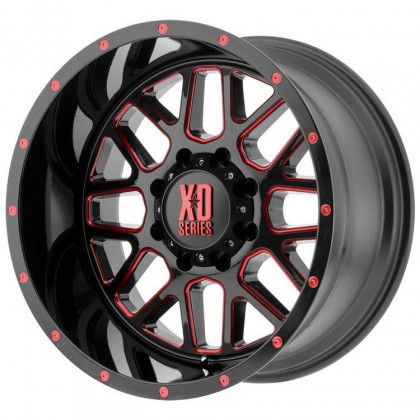 Alloy wheel XD820 Grenade Satin Black Milled/Red Clear Coat XD Series