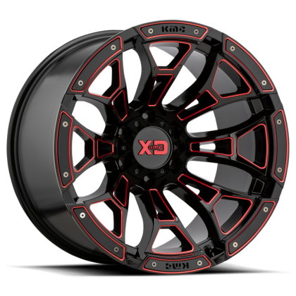 Alloy wheel XD841 Boneyard Gloss Black Milled W/ RED Tint XD Series