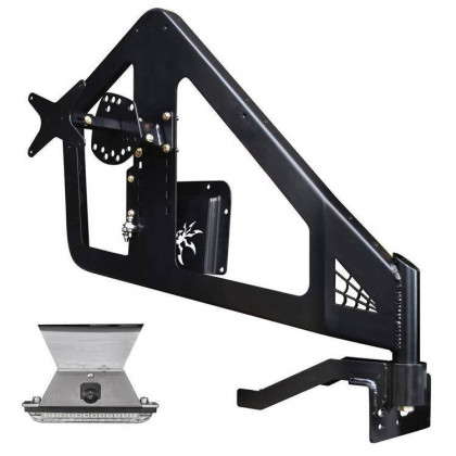 Frame mounted tire carrier with camera bracket Poison Spyder