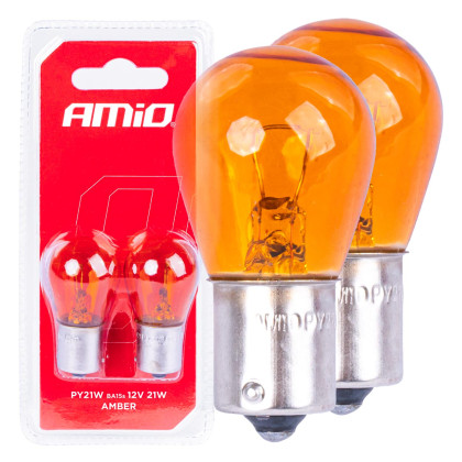 Halogenové žárovky PY21W BA15S 12V AMBER 2ks blister