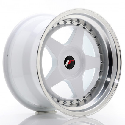 JR Wheels JR6 15x7 ET35 4x100 White w/Machined Lip