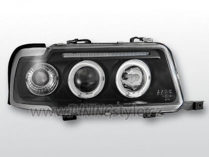 Přední světla angel eyes Audi 80 91-96 černé