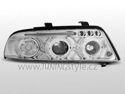 Přední světla angel eyes s LED Audi A4 99-01 chrom