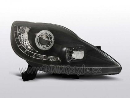 Přední světla Devil eyes LED Peugeot 107 05- černá