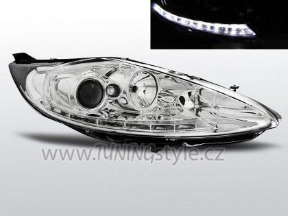 Přední světla s LED Ford Fiesta MK7 08-12 chrom