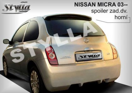 Spoiler zadní dveří horní,křídlo Stylla Nissan Micra K13 03-10