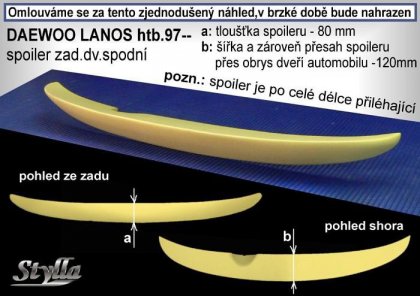 Spoiler zadní dveří spodní, křídlo Stylla Daewoo Lanos htb 97-01