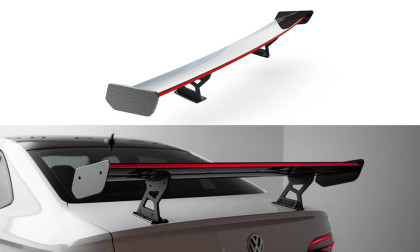 Zadní spoiler křídlo + LED Volkswagen Jetta GLI Mk7 carbon - horní úchycení