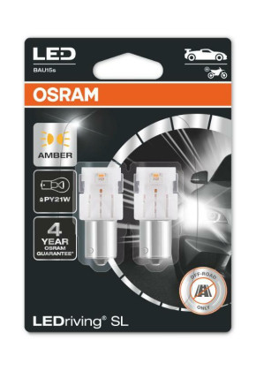 Žárovka OSRAM LED PY21W 12V Amber - BAU15s blister 2ks