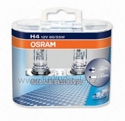 Žárovka Osram SILVERSTAR, H4 12V/55W Duo