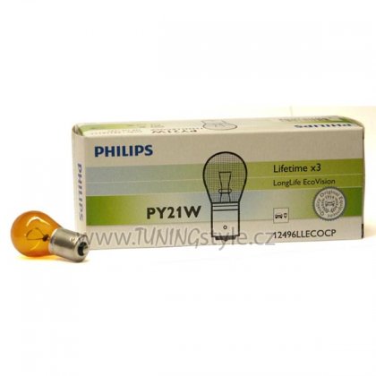 Žárovka Philips PY21 LongLife EcoVision 12496LLECOCP