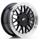 JR Wheels JR23 16x7 ET20-45 BLANK Gloss Black w/Machined Lip