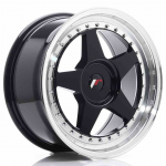 JR Wheels JR6 17x8 ET35 BLANK Glossy Black w/Machined Lip