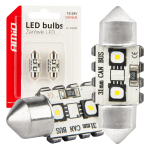 LED žárovky CANBUS 12SMD Festoon C5W 3838 31mm White 12/24V AMiO-04247