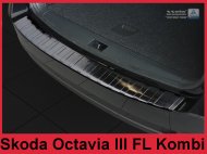 Nerezová ochranná lišta zadního nárazníku Škoda Octavia III FL 16-19 Kombi grafitová lesklá