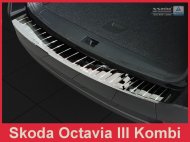 Nerezová ochranná lišta zadního nárazníku Škoda Octavia III Kombi FL 16-19 Leštěná